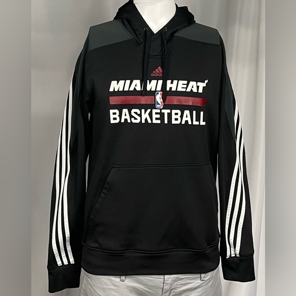 Adidas Miami Heat Climawarm Basketball NBA Hoodie Sweatshirt Medium - Picture 1 of 8